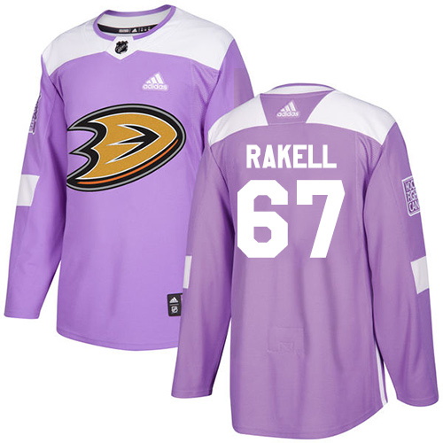 Adidas Ducks #67 Rickard Rakell Purple Authentic Fights Cancer Youth Stitched NHL Jersey